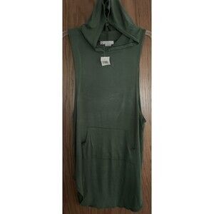 Summer  Sleeveless Army Green  dress with front long pocket size large
